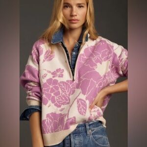 Maeve Mock Neck Half-Zip Sweater